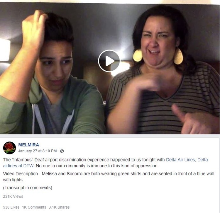 La pareja contó lo ocurrido en sus redes sociales (Captura de pantalla Facebook Malmira)