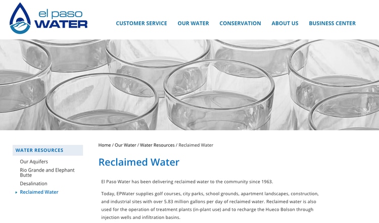 El Paso, en Texas, logró reciclar el agua residual: al potabilizarla, se reduce el consumo por persona.