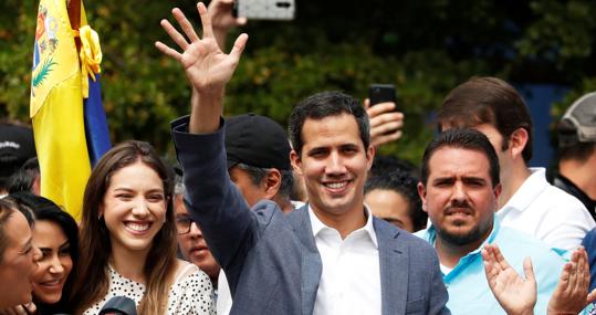 Juan Guaidó, durante un acto público en Caracas