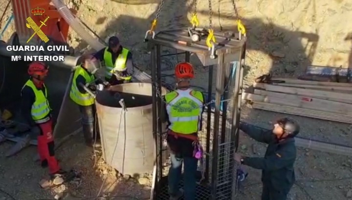 La cápsula en la que bajaron para rescatar el cuerpo de Julen (DPA)