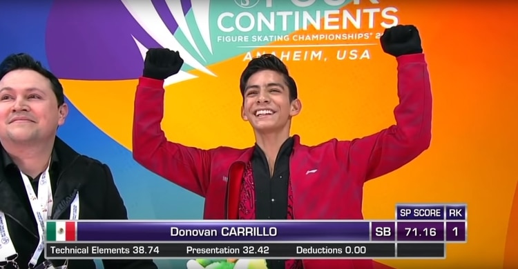 Donovan Carrillo calificó al Campeonato Mundial de Patinaje Artístico de Saitama 2019 con una extraordinaria actuación en la que ejecutó un “triple axel” Foto: (Especial)