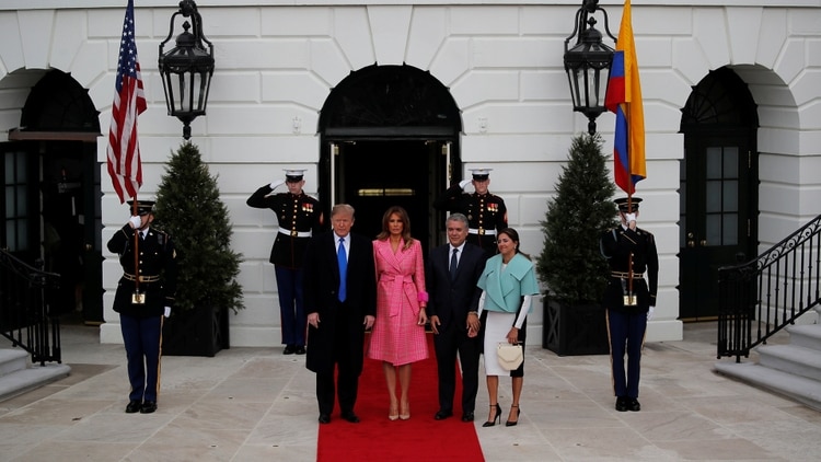 El presidente de Estados Unidos recibió al presidente de Colombia Ivan Duque y su esposa Juliana Ruiz en la Casa Blanca