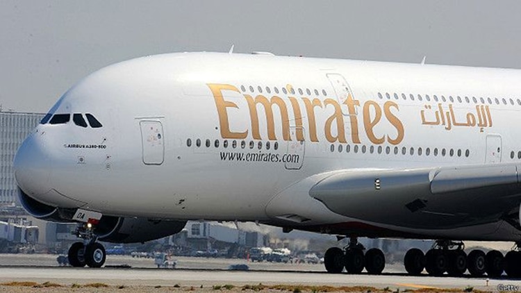 Un Airbus A380 de Emirates