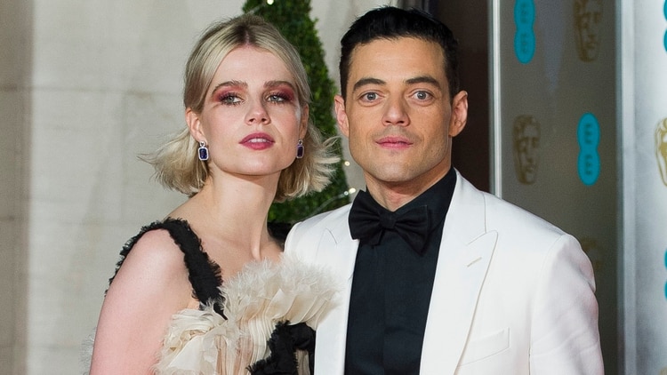 Lucy Boynton y Rami Malek en los premios BAFTA en Londres