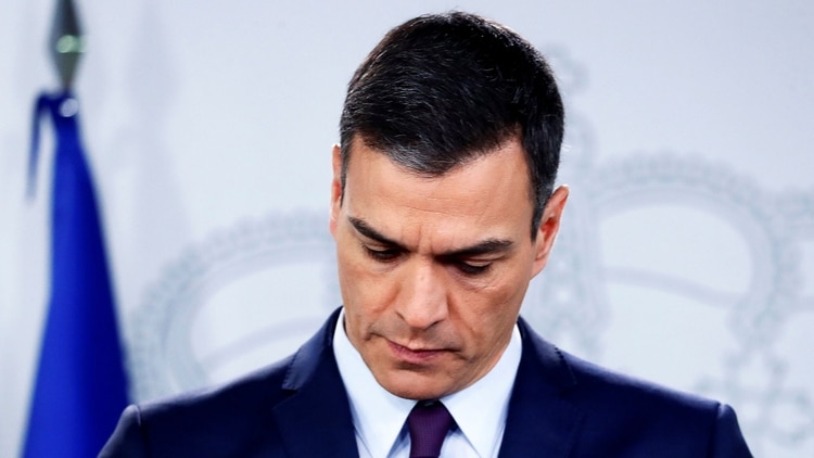 Pedro Sánchez, al anunciar la convocatoria anticipada a elecciones (Reuters)
