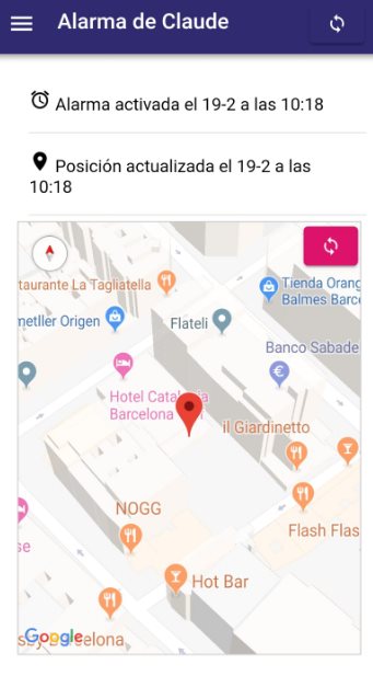 Mapa que recibe el protector después de generarse una alarma
