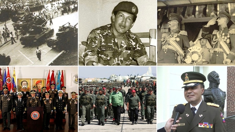 El papel de las Fuerzas Armadas fue cambiando a lo largo de la historia venezolana, aunque nunca dejaron de ser protagonistas