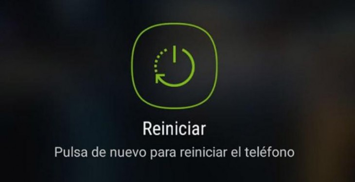 pantalla de reinicio de móvil