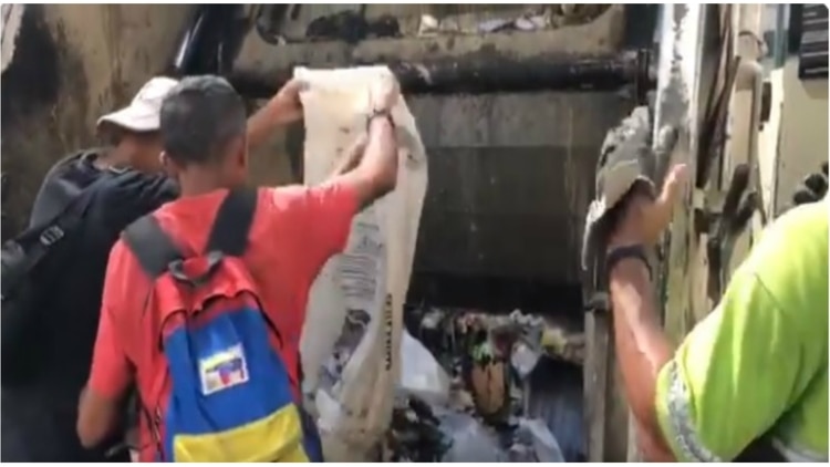 Los jóvenes pudieron rescatar de la basura cáscaras de huevo y migajas de pan (Captura de pantalla)