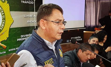 El director departamental de la Felcc, coronel Johnny Aguilera.