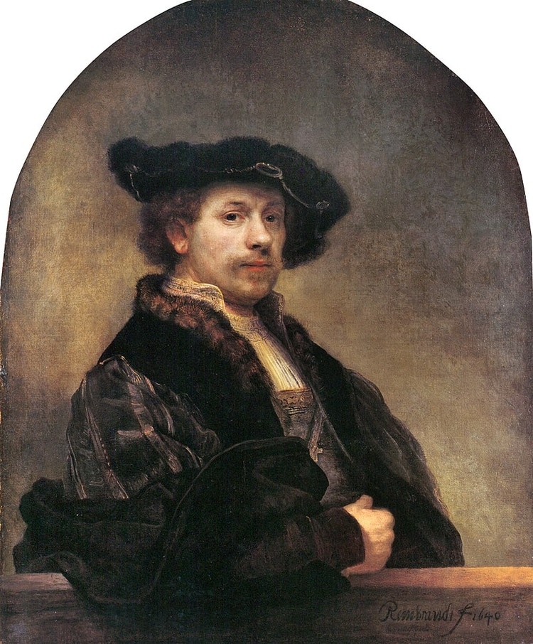 Autorretrato a los 34 años de Rembrandt. National Gallery de Londres.