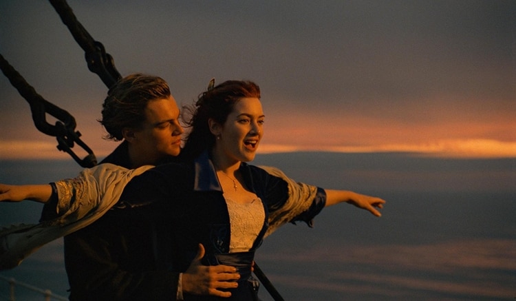 Leonardo DiCaprio y Kate Winslet en Titanic