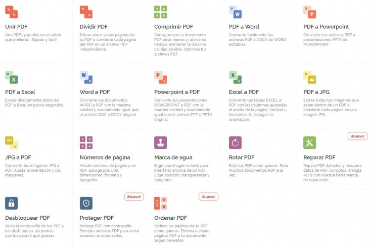 Nueva web de iLovePDF