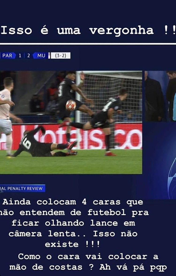 La publicación de Neymar en Instagram