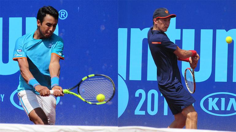 Hugo Dellien y Kimmer Coppejans durante el partido de cuartos de final. | @CachantunOpen
