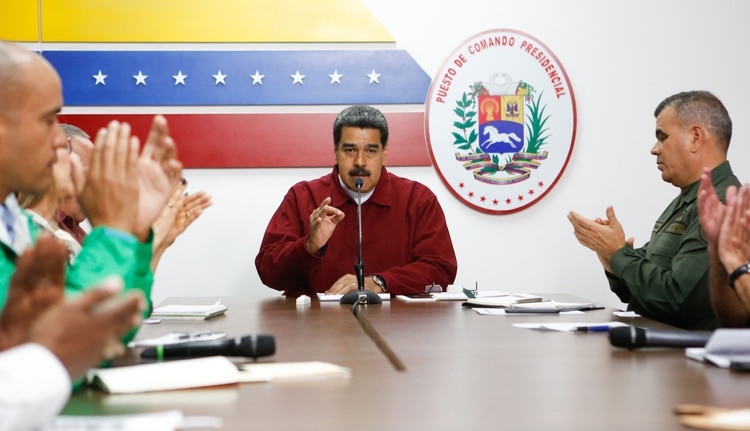 Nicolás Maduro, en un mensaje transmitido por cadena nacional (AFP)