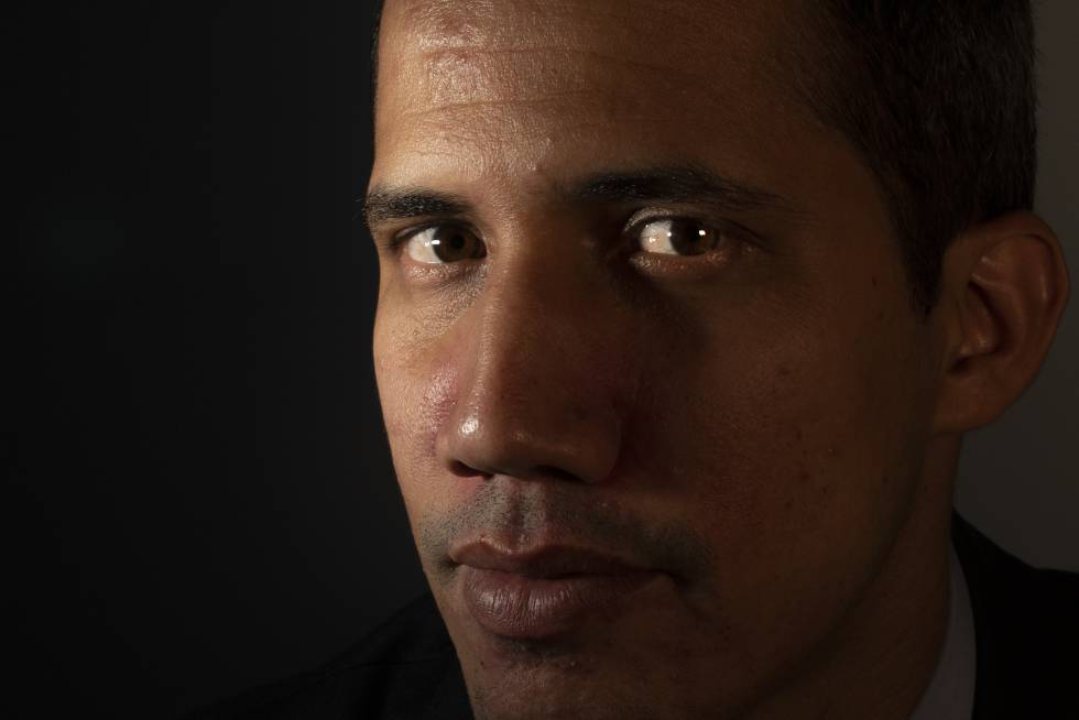 Juan GuaidÃ³, ayer despuÃ©s de la entrevista. 