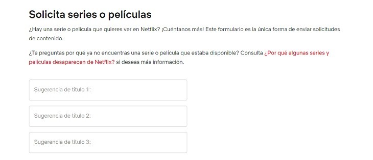 Solicitar título en Netflix pasos