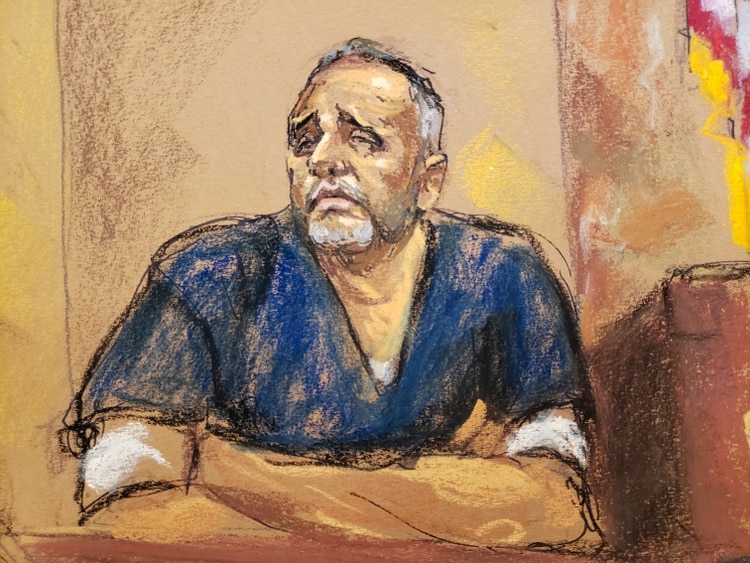 Alex Cifuentes durante el juicio contra el ‘Chapo’ Guzmán en Nueva YORK. REUTERS