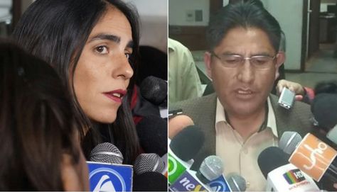 La ministra de Salud, Gabriela Montaño, y el gobernador de La Paz, Felix Patzi.