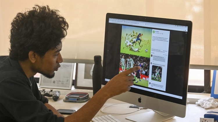 Suhas Nahian reveló detalles del dibujo de Messi que se hizo realidad en el Barcelona-Betis (AFP)