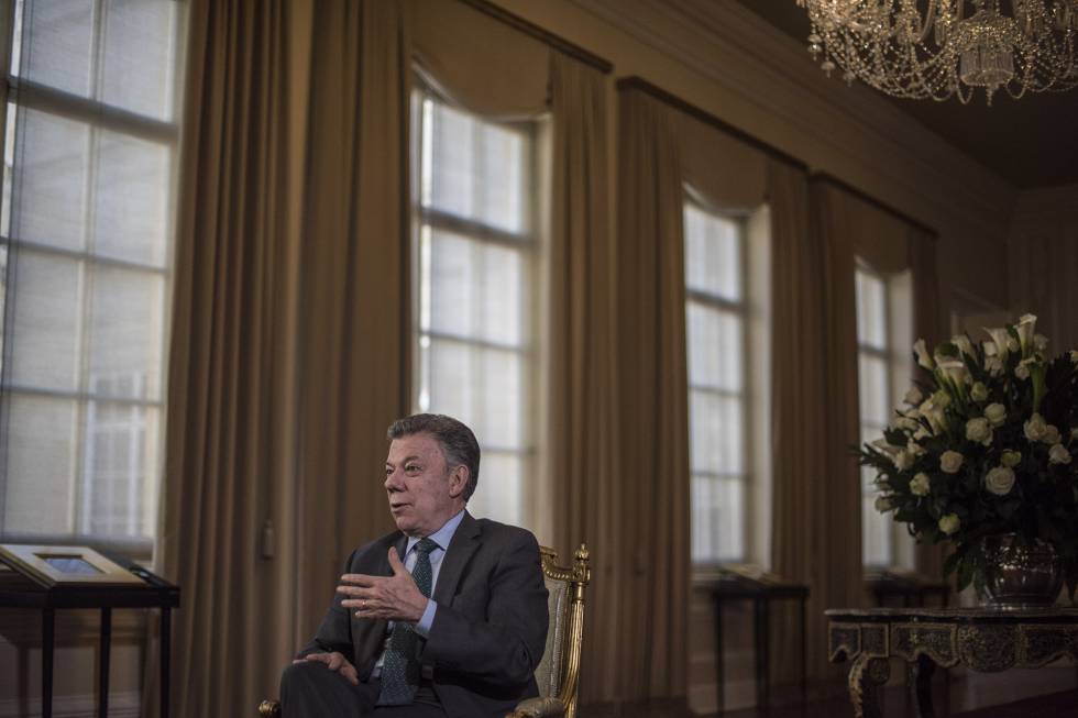 Juan Manuel Santos, durante una entrevista en mayo de 2018. 