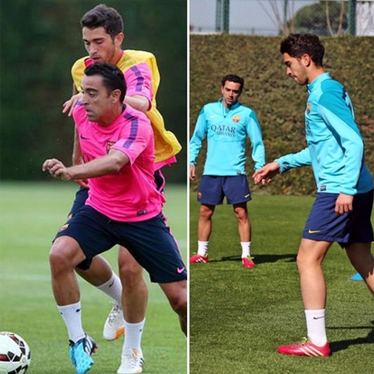 Dos imágenes junto a Xavi Hernández