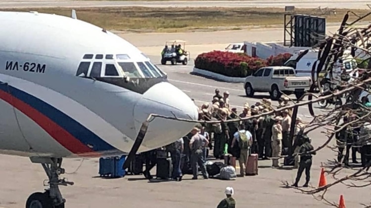 Los os aviones rusos que aterrizaron este fin de semana en Venezuela con militares de ese país.