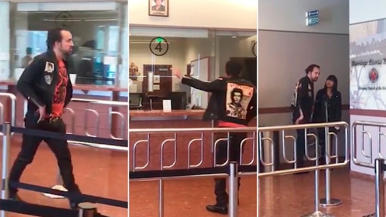 Aunque salieron de las oficinas con la licencia de matrimonio en sus manos y se casaron horas después, Nicolas Cage solicitó este miércoles el divorcio (Foto: Daily Mail)