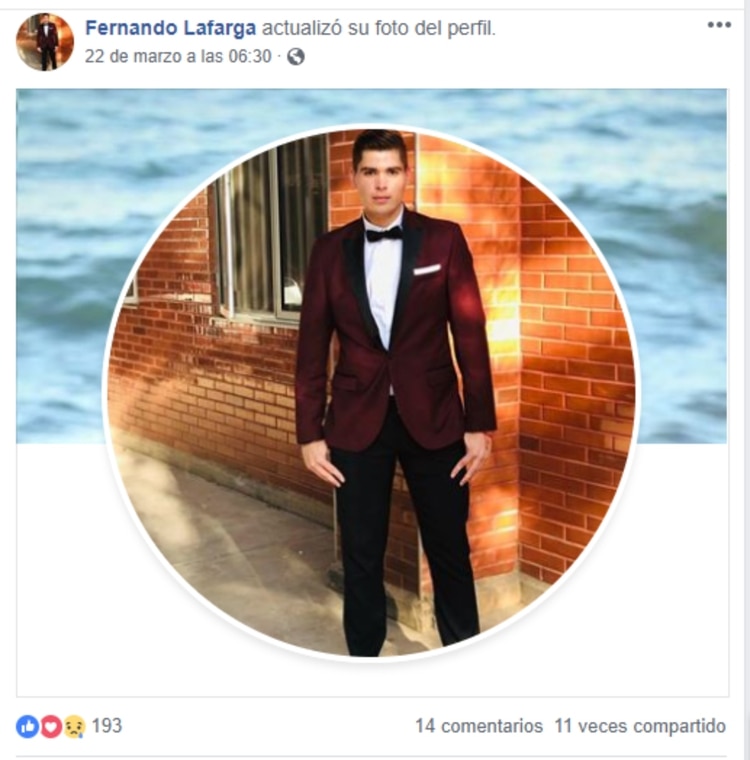 La última foto que publicó (Foto: Facebook)