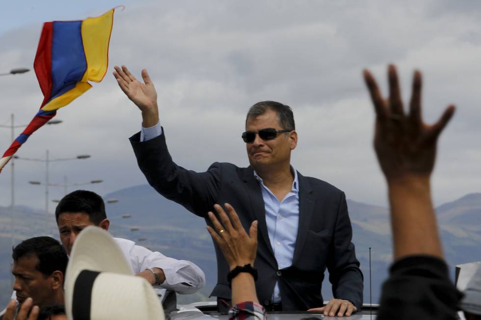El expresidente de Ecuador Rafael Correa, en julio de 2017 antes de partir hacia Bélgica.