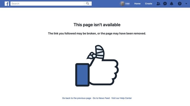 Este es el mensaje que aparece cuando se abre un link a una publicación vieja de Mark Zuckerberg