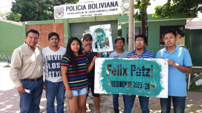 Denuncian detención de militantes del MTS por pintar "Patzi Presidente 2025"