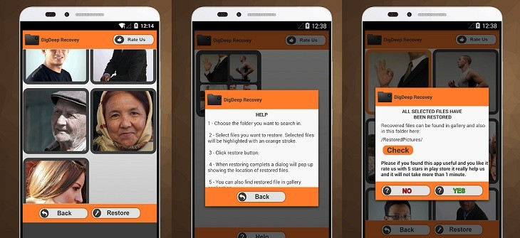 Recuperar imágenes eliminadas app