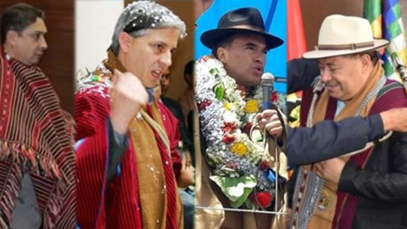 Otras autoridades del Gobierno también usaron poncho como Carlos Mesa