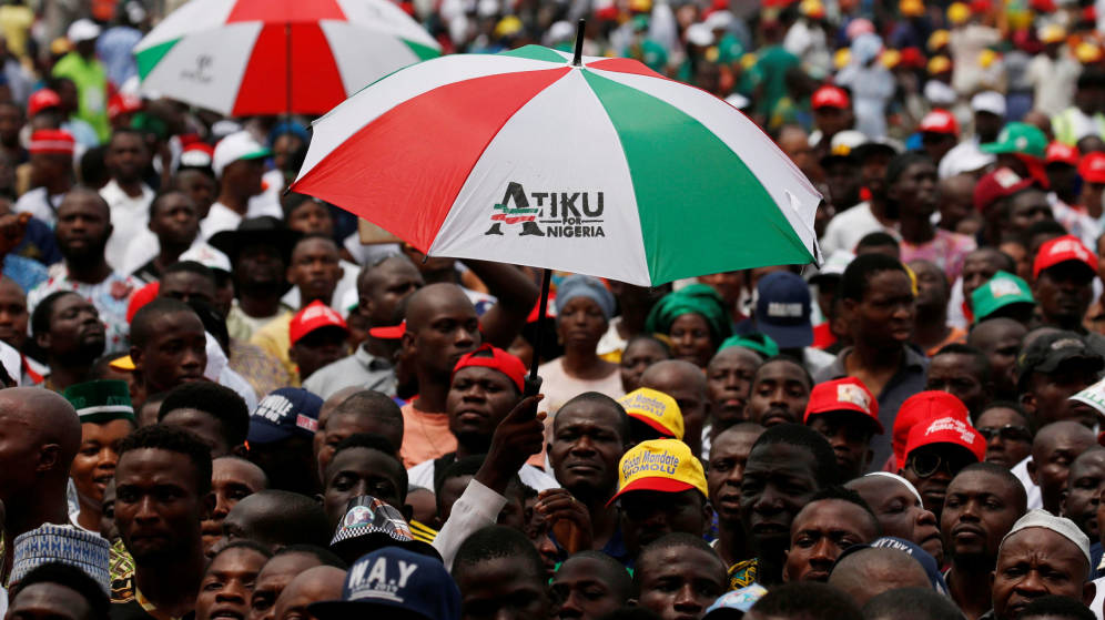 Foto: Nigerianos, en un mitin polÃ­tico en Lagos en febrero de 2019. (Reuters)