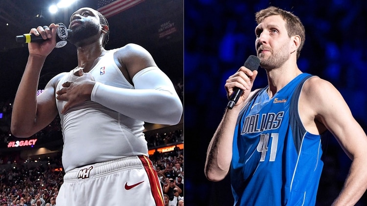 Dwayne Wade y Dirk Nowitzki se despidieron ante sus respectivos públicos en la NBA