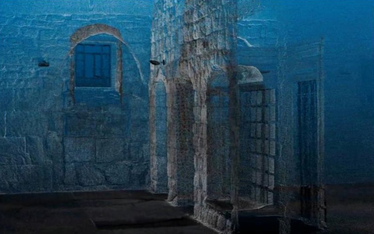 Una imagen fija obtenida del video que muestra un modelo 3D, creado usando tecnología avanzada, del cenáculo, una sala venerada por cristianos como el lugar de la última cena de Jesús, en el Monte Sion cerca de la Ciudad vieja de Jerusalén. Cortesía de Science and Technology in Archaeology and Culture Research Center, The Cyprus Institute via REUTERS.