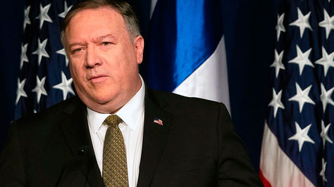 El secretario de Estado norteamericano, Mike Pompeo, pronuncia un discurso en Santiago.