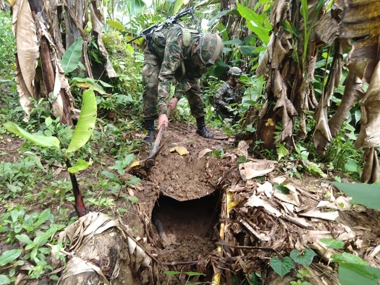 Laboratorio de procesamiento de cocaína incautado a las disidencias de las FARC en Nariño.