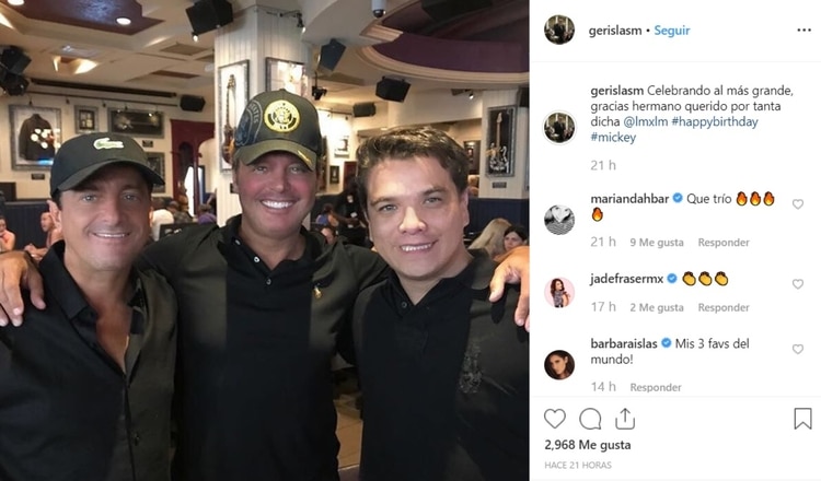 Horas antes el político poblano publicó una fotografía en compañía del cantante y de su hermano (Foto: Intagram – @gerislasm)
