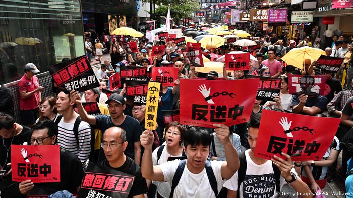 Hong Kong - Protest gegen Auslieferung (Getty Images/AFP/A. Wallace)