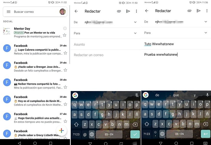 Programar correos en Gmail paso A