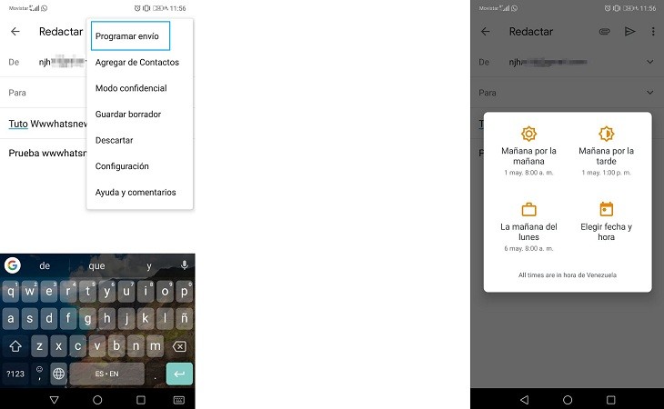Programar correos en Gmail paso B