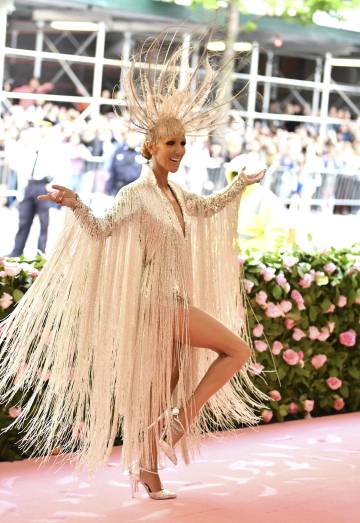 CÃ©line Dion posa con su vestido de flejos y un