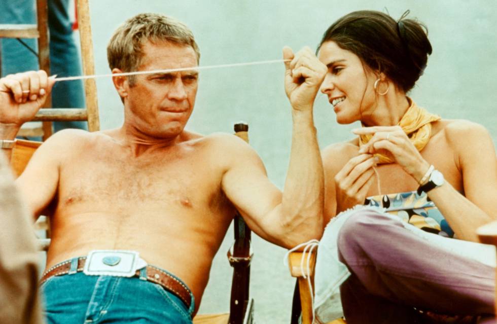 Ali MacGraw y Steve Macqueen durante el rodaje de 