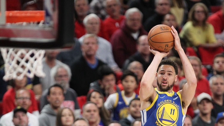 Klay Thompson fue otro de los jugadores importantes en la serie ante los Trail Blazers (Reuters)