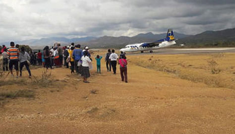 Un avión del TAM aterriza en Apolo en medio de mucha expectativa por la ciudadanía apoleña. Fue el 31 de julio de 2018.