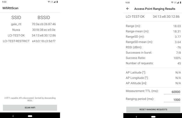 WifiRttScan App captura B