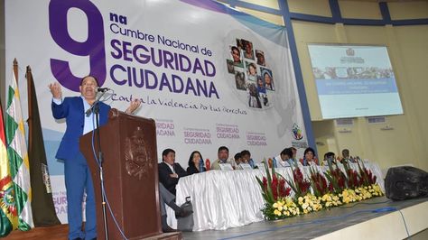 El ministro de Gobierno, Carlos Romero, en la Cumbre de Seguridad Ciudadana. Foto:Ministerio de Gobierno